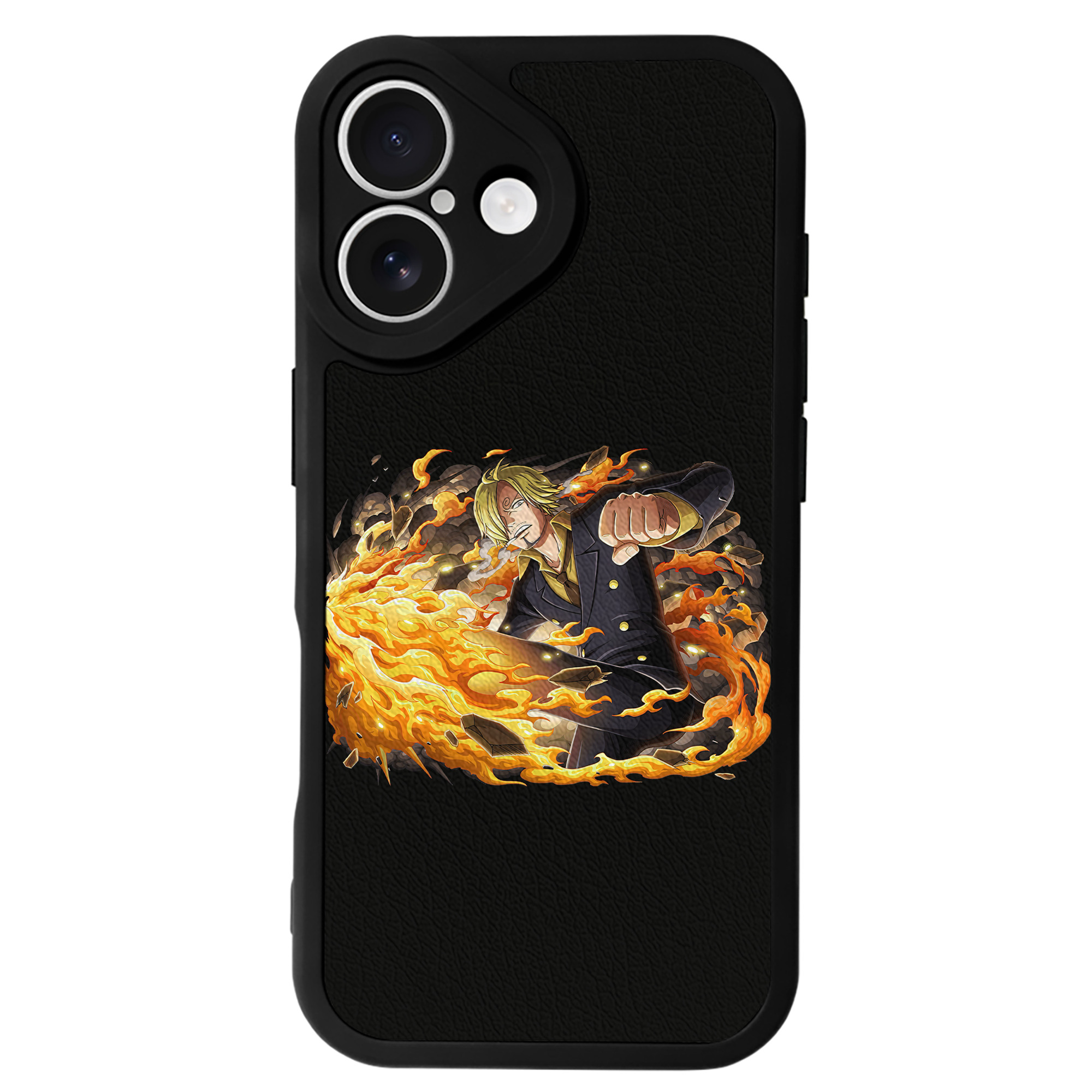 （画像用） ワンピース サンジ ONE PIECE Sanji 【iPhone 16シリーズ対応】シリコンスマホケース（レザー調） 材質：シリコン